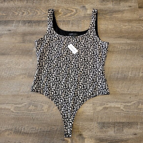 NWT BANANA REPUBLIC | Scoop-Neck Thong Bodysuit Leopard Print | Sz. M - Picture 2 of 7